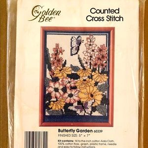 Butterfly Garden Counted Cross Stitch Kit With Frame